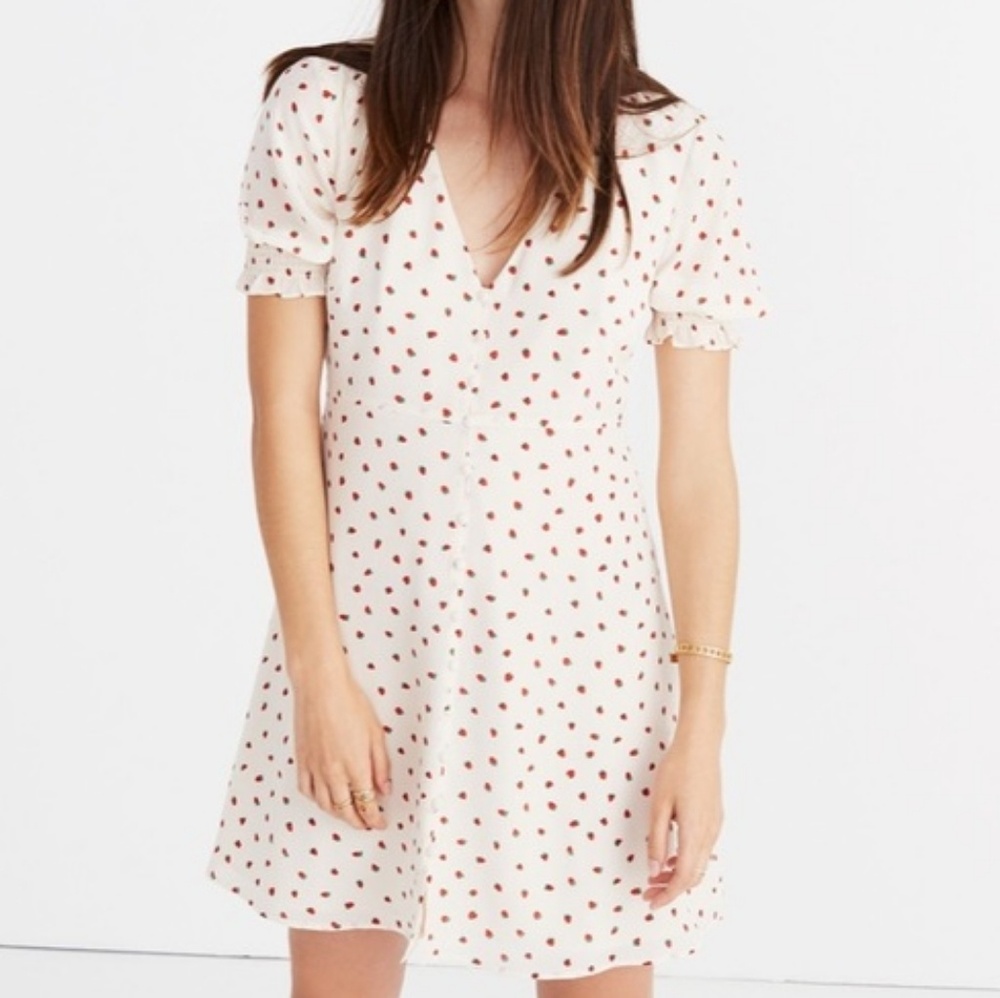 Madewell strawberry silk dress
